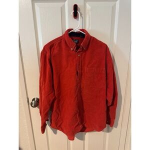 West Marine Natural Coast Red Corduroy Long Sleeve Shirt Vintage 90s Sz M